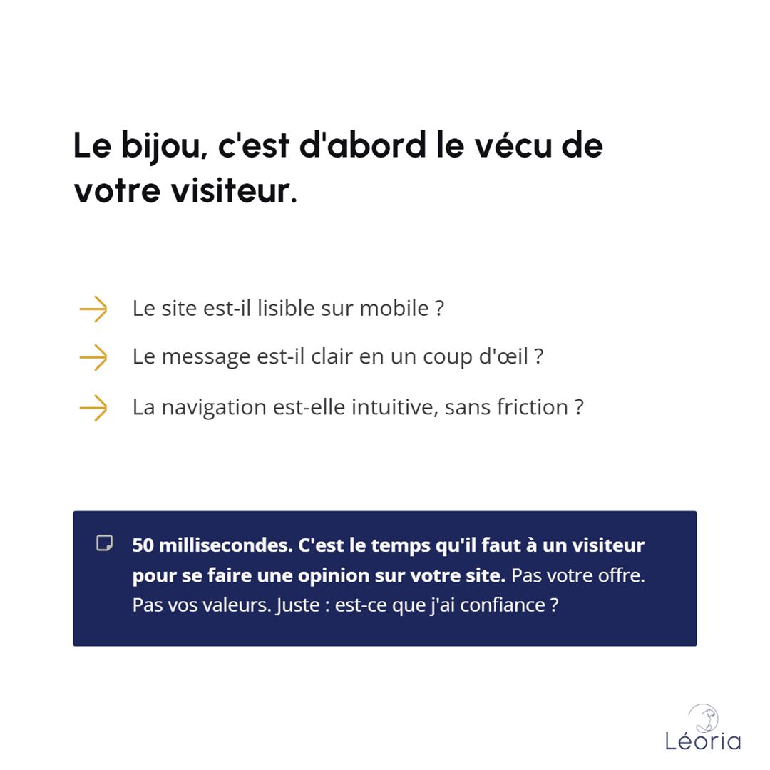 Diapositive : le bijou, c’est d’abord le vécu de votre visiteur
