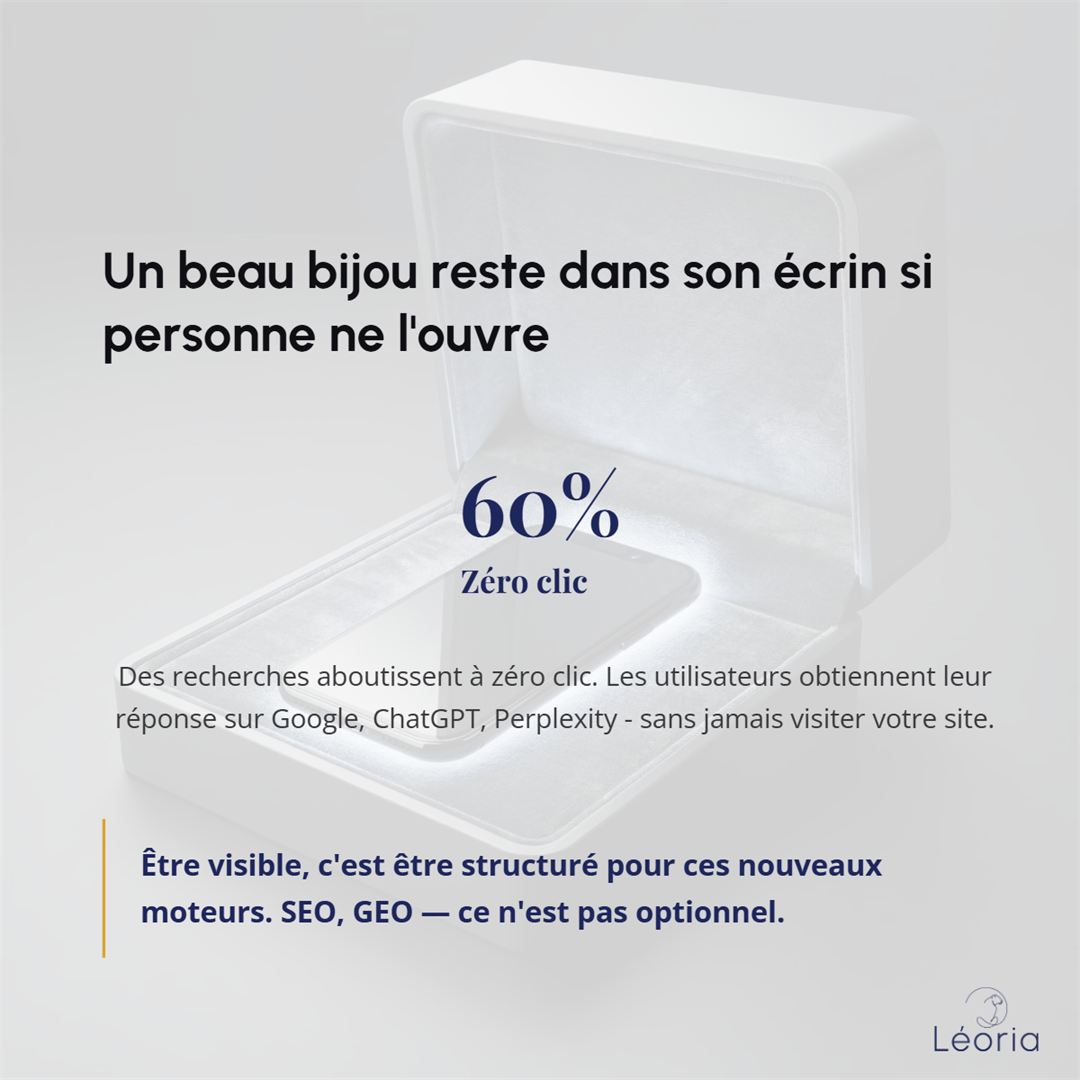 Diapositive : 60 % des recherches aboutissent à zéro clic